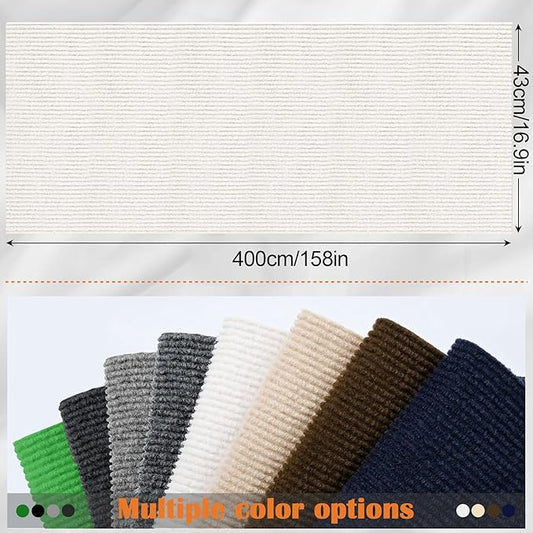 Cat Scratch Furniture Protector - 158" x 17" Trimmable Self-Adhesive Cats Claws Scratch Pads, DIY Cat Climbing Couch Protector for Scratch Post Cat Tree Replacement Indoor (Cream White)