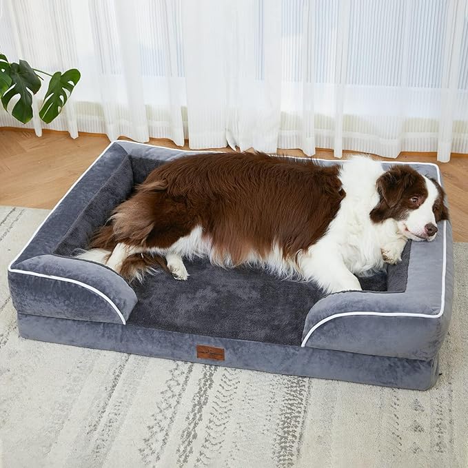 Comfort Expression Small Dog Beds Waterproof Cat Beds Orthopedic Foam Sofa Beds for Small Dogs Comfy Pet Bed with Washable Removable Cover & Non-Slip Bottom(XX-Small,Dark Grey)
