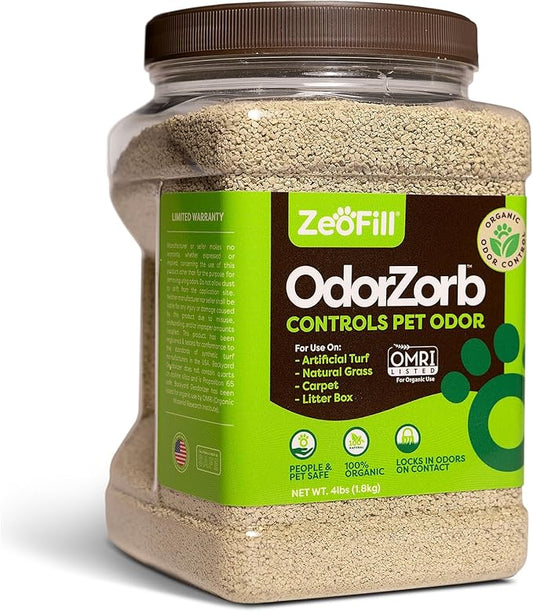 Zeofill Backyard Deodorizer – Eliminates Pet Urine & Poultry Odors for Artificial Turf, Grass, Lawns, Patios, Concrete & Playgrounds | Dog, Cat Litter Box Deodorizer, Chicken Coop Refresher | 4 lbs.