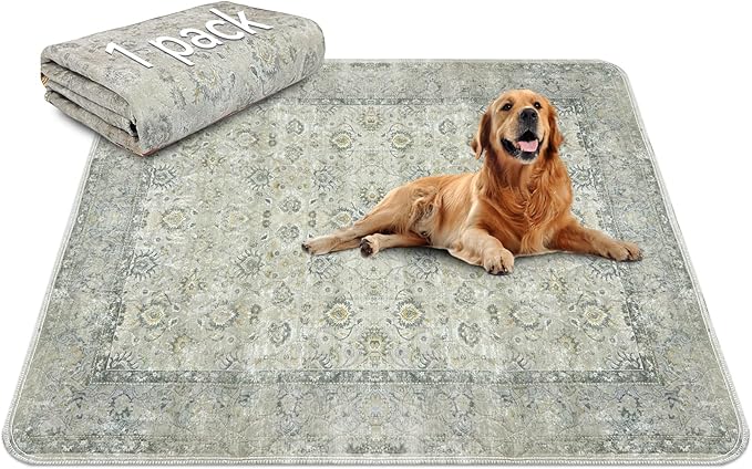 Washable Pee Pads for Dogs, 1 Pack 72'' x72'' Waterproof Non-Slip Puppy Pad with Fast Absorbent, Reusable Dog Rug for Training Travel Whelping Housebreaking Incontinence Crate