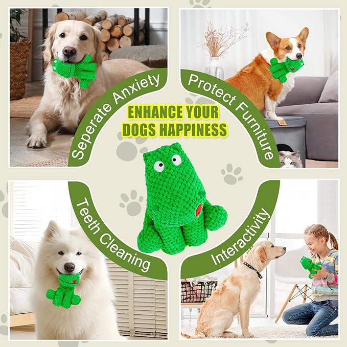 Plush Dog Toys for Large Dogs, Squeaky Dog Toys to Keep Them Busy, Tough Chew Toys for Dogs, Interactive Stuffed Dog Toy for Large Medium Small Breed, Pet Toy