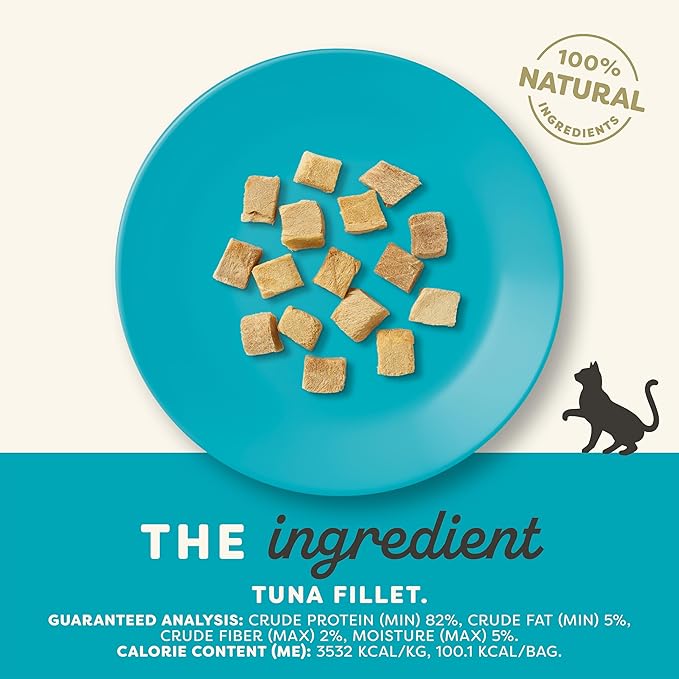 Applaws Natural Freeze-Dried Cat Treats, Single-Ingredient, High Protein, Grain-Free, Healthy Snack for Cats, Natural Cat Food Topper, Tuna Fillet (8 x 1.0oz Bags)