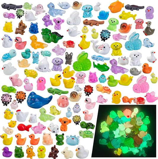 120pcs Mini Resin Animals 120 Styles Variety Tiny Animals Figures Miniature Little Small Animal Figurines Bulk for Micro Fairy Garden Landscape Accessories Hide Crafts Decor Aquarium