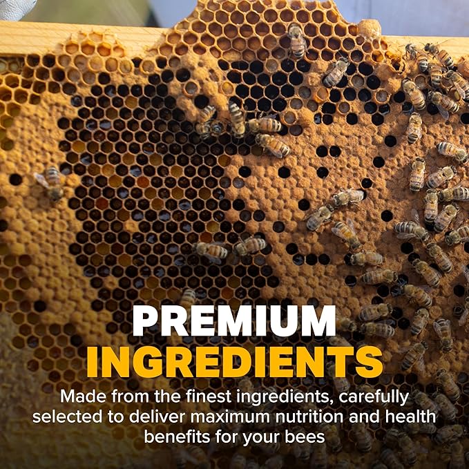 Mann Lake Ultra Bee Pollen Substitute Patties, High Protein, Boosts Brood, Healthy Colony, Beekeeper Essential, Free from Animal by-Products, Rich in Vitamins & Amino Acids, 10 Lbs