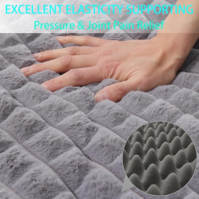 Dog Bed, Waterproof Orthopedic Dog Beds for Large/Medium/Small Dogs, Dog Crate Pad with Removable Washable Pet Mat Cover, Non-Slip Bottom(XXL(47''x29''x4''), Grey)
