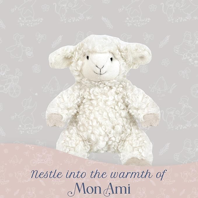 MON AMI Lafayette The Lamb Plushie (Small) – 7.5" Soft and Cuddly Stuffed Animal Plush Toy for Kids, Cute Easter or Birthday Gift, Adorable & Huggable Lamb Stuffed Toy for Children