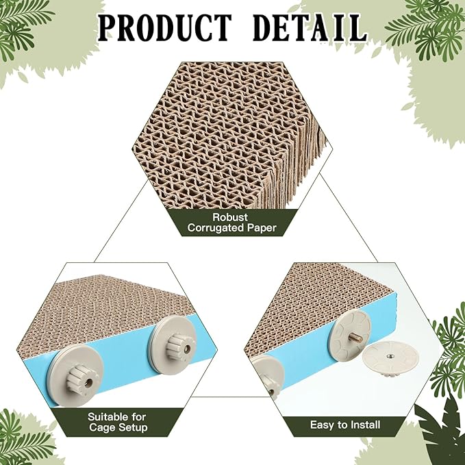 3 Pcs Bird Chew Toys Parrot Perch Cardboard Platform for Cage Bird Paw Grinding Stand Parrot Cage Playground Exercise Toys for Macaws Small Parakeets Budgies Conure Cockatiel(Large)