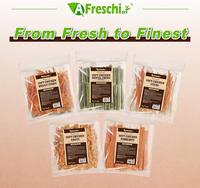Afreschi Natural Soft Chicken Sticks 16 oz, Dog Treats, All Natural, Hypoallergenic & Grain-Free, High-Protein, Healthy & Easily Digestible, Soft Texture