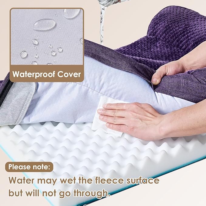 EHEYCIGA Memory Foam Dog Bed Medium Sized Dogs, Waterproof Dog Bed Orthopedic with Washable Removable Cover, Non-Slip Pet Bed Couch for Crate, 30x20x6 Inches, Purple