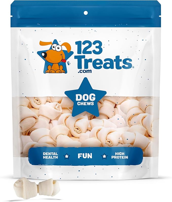 Dog Rawhide Chews Bones for Small Dogs 2-3" Inches (50 Count) 100% Natural USA Made from Natural Grass Fed Cattle | Premium Raw Hides Bulk Treats