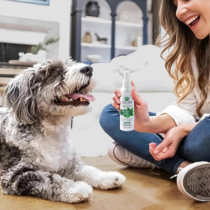 Lillian Ruff Breath Freshener Dental Care Spray - Dog Oral Health Teeth Cleaning Formula Targets Bad Dog Breath, Plaque & Tartar Build-Up, Supports Oral Care, Gum Health & Immune System (Gallon)