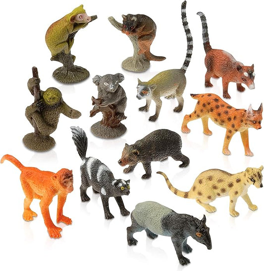 ArtCreativity Rainforest Figurines Toys Set - 12 Pack - Mini Plastic Jungle Rain Forest Figures for Kids and Toddlers - Birthday Party Favors, Giveaways, Goody Bag Fillers, for Boys and Girls