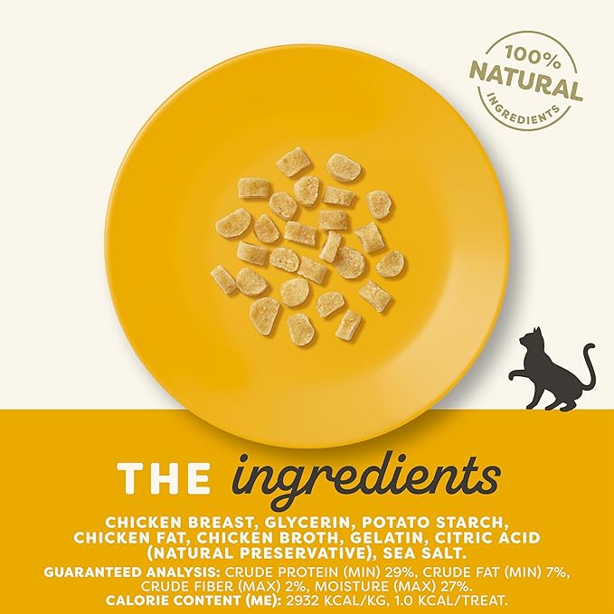 Applaws Natural Freeze-Dried Cat Treats, Single-Ingredient, High Protein, Grain-Free, Healthy Snack for Cats, Natural Cat Food Topper, Chicken (8 x 1.0oz Bags)