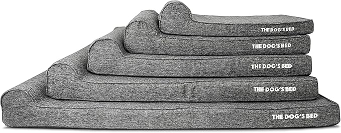 The Dog’s Bed Orthopedic Headrest Dog Bed XXL Grey Linen 54x36, Memory Foam, Pain Relief for Arthritis, Hip & Elbow Dysplasia, Post Surgery, Lameness, Veterinary Approved, Waterproof Washable Cover