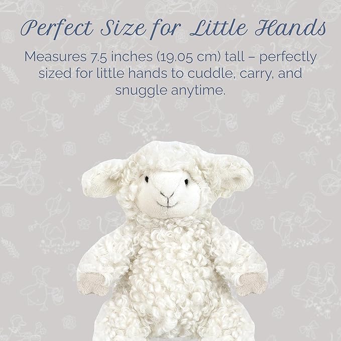 MON AMI Lafayette The Lamb Plushie (Small) – 7.5" Soft and Cuddly Stuffed Animal Plush Toy for Kids, Cute Easter or Birthday Gift, Adorable & Huggable Lamb Stuffed Toy for Children