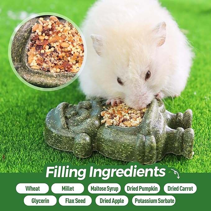 TEEWY Santa Claus Guinea Pig Toys, Natural Vegetables, Fruits and Timothy, Hamster Chew Toys for Teeth, Guinea Pig Toys Enrichment, Small Animal Chew Toys for Chinchilla, Rat, Gerbil, 2PCS