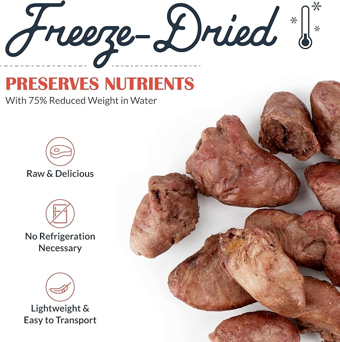 Flourish Freeze Dried Raw Pet Treats Pets (Chicken Hearts, Regular)