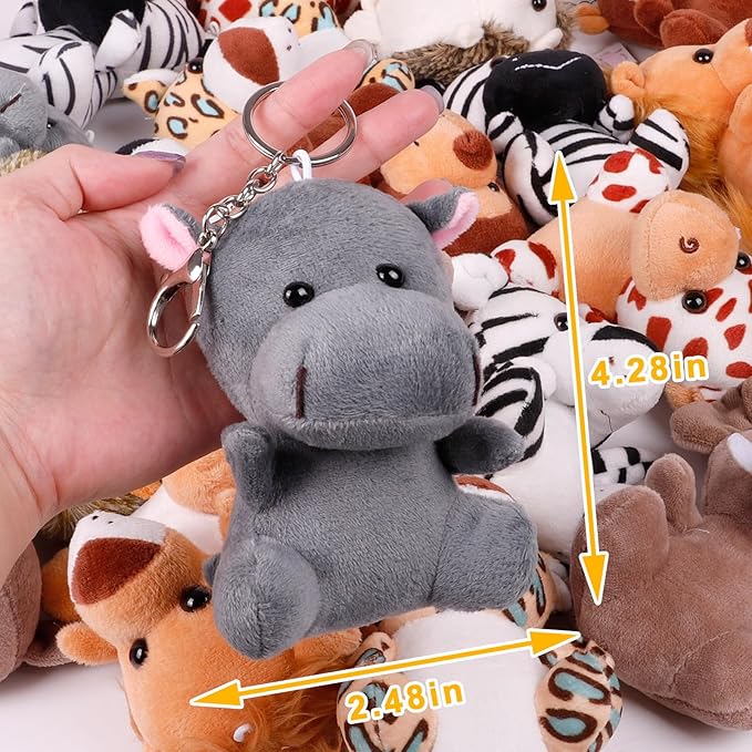 Small Stuffed Animals Bulk, 24 Pieces Cute Plushies, 4.5 Inch Mini Forest Animal Plush Toys, Party Favors, Stocking Stuffers for Kids