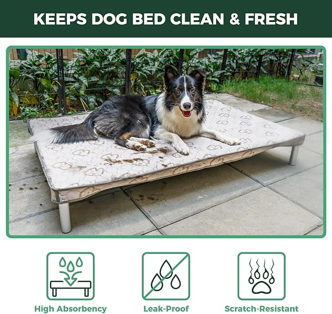 FXW TitanNest Chew-Proof Elevated Dog Bed, Raised Cot for Indoor/Outdoor/Camping Use, Durable & Waterproof Cooling Pet Bed with Exclusive Cover for Large Dogs, 50.0" L x 31.0" W x 7.3" H, Black