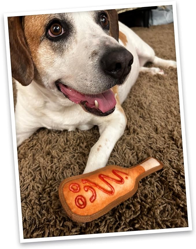 Doggijuana Tuffer Chewer Mini Plush Dog Toy | Funny Dog Toy Plush with Juananip Catnip for Dogs | Calming Aid for Dogs | Interactive Squeaky Chew Toy for Play (Corn Dog)