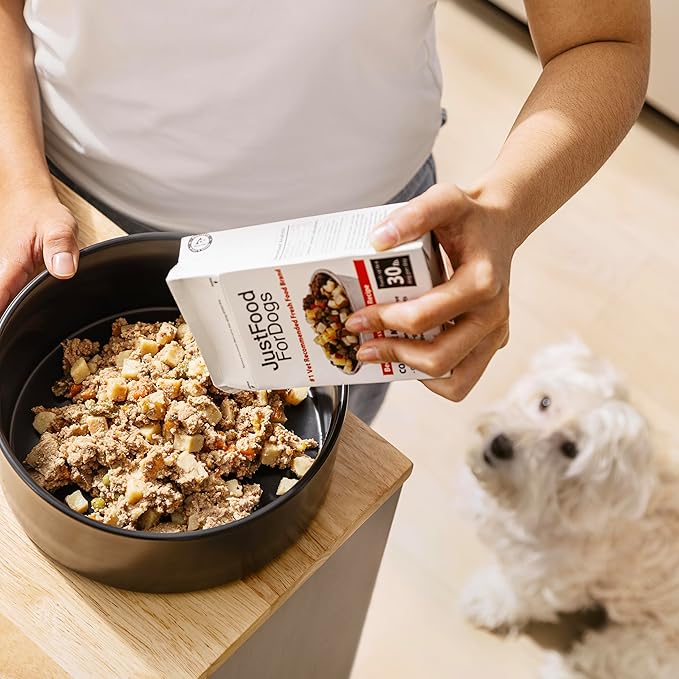 JustFoodForDogs Pantry Fresh Wet Dog Food, Complete Meal or Topper, Chicken & White Rice Human Grade Recipe - 12.5 oz (Pack of 6)