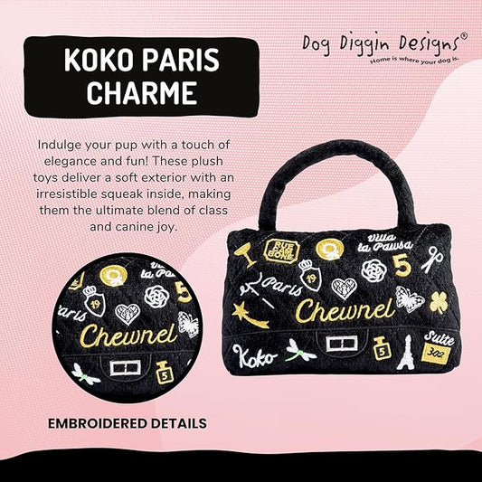 Dog Diggin Designs Runway Pup Collection | Unique Squeaky Parody Plush Dog Toys – Haute Couture Purses & Handbags