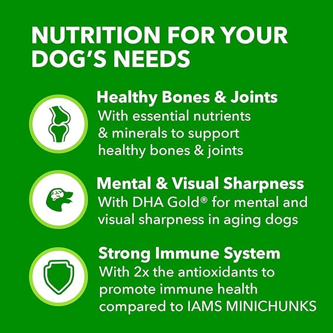 IAMS Proactive Health Healthy Aging Adult Dry Dog Food for Mature and Senior Dogs with Real Chicken, 15 lb. Bag