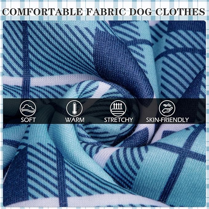EXPAWLORER Plaid Cat Hoodie - British Style Warm Cat Sweater Shirt with Leash Hole,Pet Clothes Outfits,Winter Coat Apparel for Puppy Cats Girl Boy-Kitten Apparel,Blue S