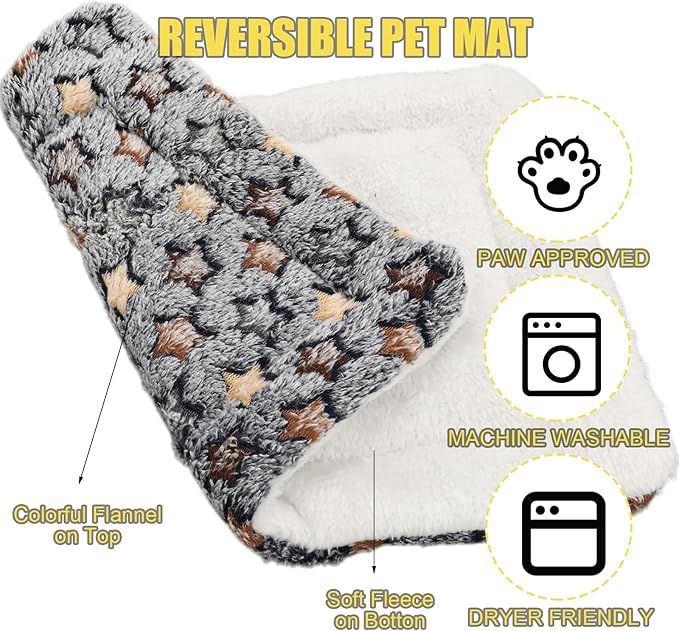 Guinea Pig Bed, 2 Pcs Double-Layer Coral Fleece Guinea Pig Beds and Bunny Beds, Soft and Skin-Friendly, Suitable for Small Animals Such as Rabbits and Hamsters(12.6 * 9.8Inch)