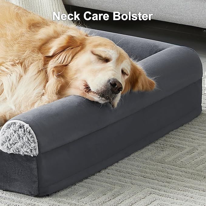 WNPETHOME Orthopedic Dog Beds Large Sized Dog, Large Bed Foam Pet Couch with Washable Cover, Waterproof Washable Pet Bed Sofa, Big Pet Bed