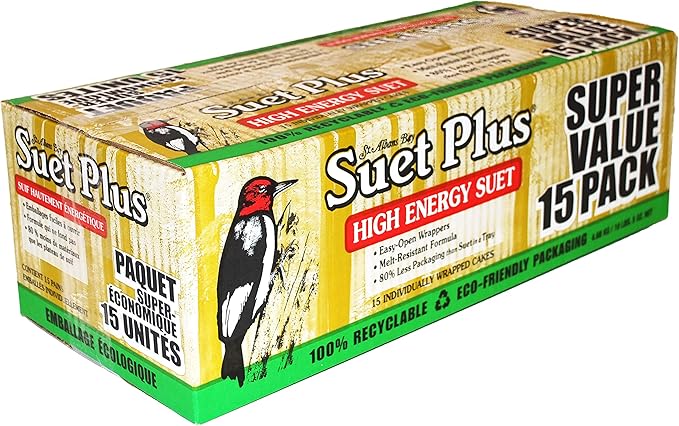 Bird Suet Variety Packs | 11 oz. Bird Suet Cakes | (High Energy, 15 Pack)