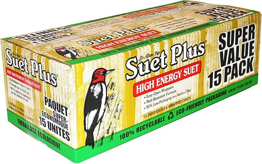 Bird Suet Variety Packs | 11 oz. Bird Suet Cakes | (High Energy, 15 Pack)