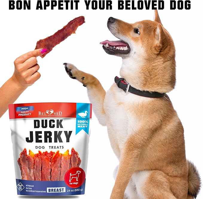 Dog Treats Duck Jerky 1.5 LB - Human Grade Pet Snacks - Natural High Protein Meat Dried Strips - Best Chews for Training Small & Large Dogs - Bulk Soft Pack