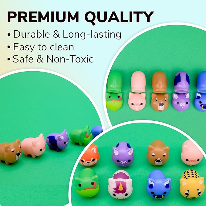 Bulk Toys - Acorn-Shaped Animal Figurines for Kids - 100 Pcs Small Figurines for Party Favors Easter Egg Fillers Goodie Bag Supplies Pinata Stuffers - Bulk Gifts for Kids - Vending Machine Toys
