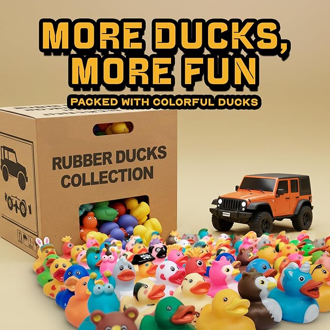 Bulk Rubber Ducks for Jeep Ducking – 25 Pack of Printed Mini Duckies with DUCKED by Logo Make Your own Custom Designs for Ducking Rigs, Dashboards, Off-Road Duck Traditions, Trail Gifts, 4x4 Drivers