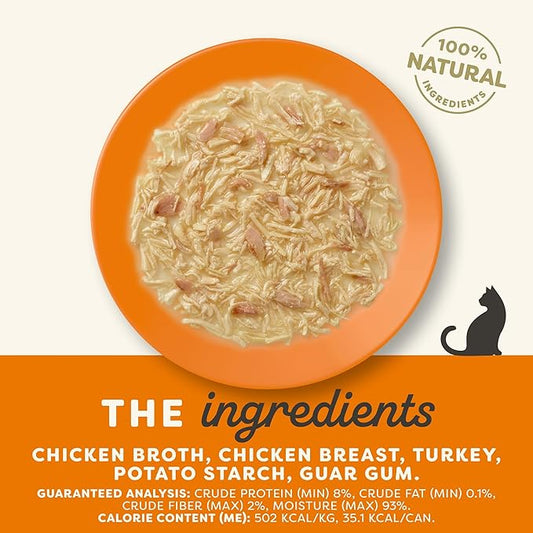 Applaws Natural Wet Cat Food, Made with Limited and Natural Ingredients, High Protein with No Artificial Additives or Fillers, Chicken Breast & Turkey in Gravy (24 x 2.47 oz Cans)