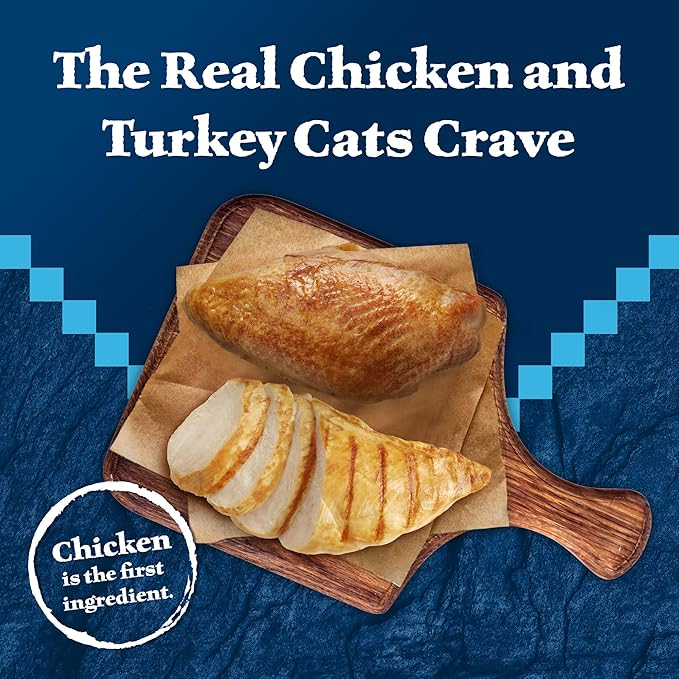 Blue Buffalo Wilderness Wild Delights Natural Wet Food for Cats, Flaked Chicken & Turkey in Tasty Gravy, 5.5-oz Cans, 24-pack
