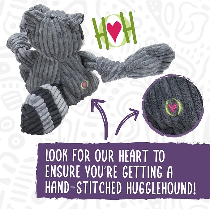 HuggleHounds Knottie Plush Dog Toy - Dog Stuffed Animal Toy, Puppy Toys, Squeaky Dog Toy for Small, Medium & Large Dogs, Durable Plush to Keep Them Busy - Angus Cow, Small