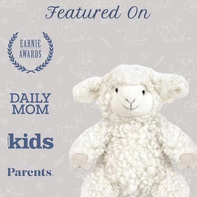 MON AMI Lafayette The Lamb Plushie (Small) – 7.5" Soft and Cuddly Stuffed Animal Plush Toy for Kids, Cute Easter or Birthday Gift, Adorable & Huggable Lamb Stuffed Toy for Children