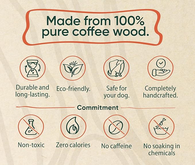 Coffee Wood Toys for Dog - Gorilla Chew, Natural Dog Bone Alternative, Durable, Long Lasting Wood Chew for Dogs - XL