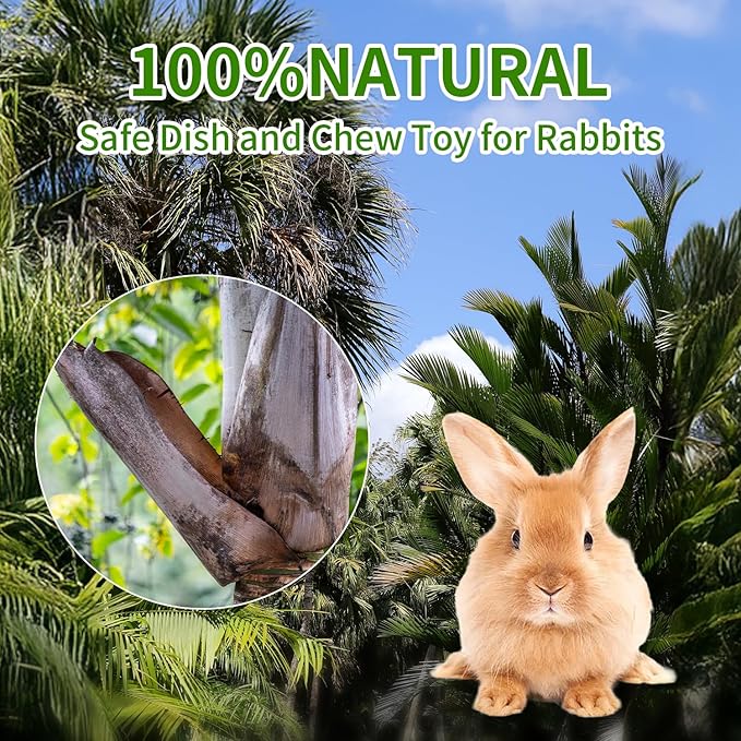 30 Pcs Disposable Palm Leaf Bowl 4" Square Bowls for Rabbits,Chewable Dish for Rabbits,Bunnies,Hamsters,Parrot