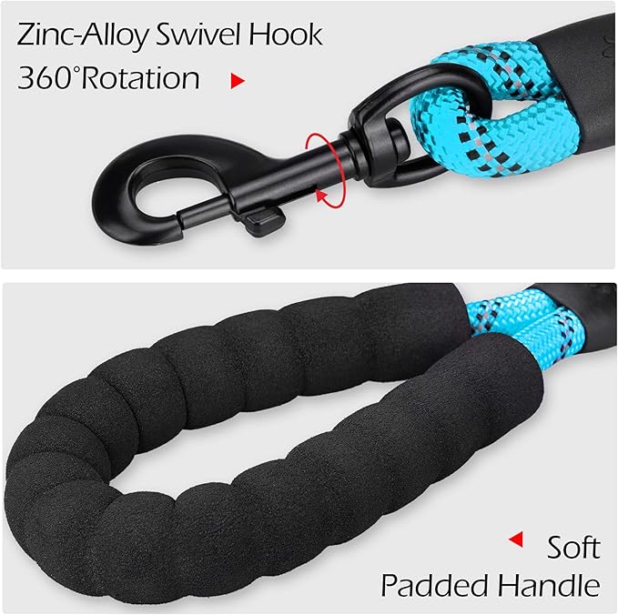 PoyPet Dog Harness and Leash Combo, Escape Proof No Pull Vest Harness, with 5 Feet Leash, Reflective Adjustable Soft Padded Pet Harness with Handle for Small to Large Dogs(Blue,S)
