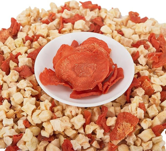 Dehydrated Apple & Carrot Mix for Chinchillas, Guinea Pigs, Rabbits, Hamsters, Small Pets - Herbivore Treat Snacks (10 Ounce, Pack of 1)