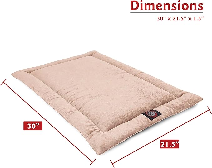 Majestic Pet Orthopedic Memory Foam Dog Crate Mat - Plush Pet Bed Pad for Crates & Kennels | USA Crafted | 30"x21" Villa Pearl