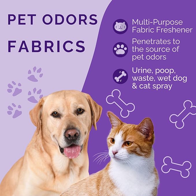 No Scent Carpet Upholstery & Fabric Furniture Spray Spot Cleaner for Wet Dog Smell, Cat Spray, Pet Odor, Urine, Poop & Secretions (32 Fl Oz / 946 mL)