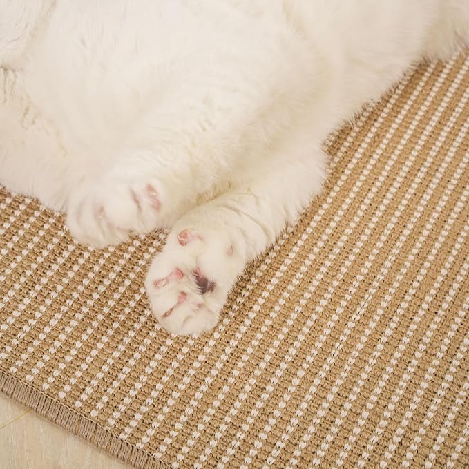 Cat Scratch Furniture Protector [36 x 24 Inch] FOOPOMARY Scratching Pad with Soft Cotton and Natural Sisal Blend for Indoor Cats, Protects Couch and Furniture from Scratching