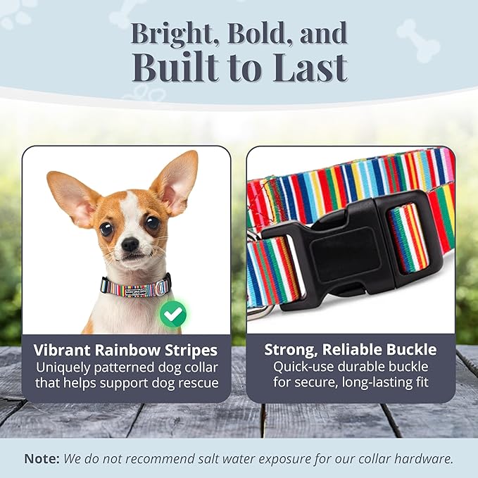 Lucky Love Dog - Adjustable Dog Collar with Easy Click Buckle for Small to Large Ones, Durable, & Comfortable for Male & Female Dogs, Pet Collar for Puppies & Adult Dogs - Hippie, XS