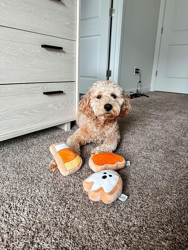 Midlee Boo Sugar Cookie Halloween Plush Dog Toys (Small)