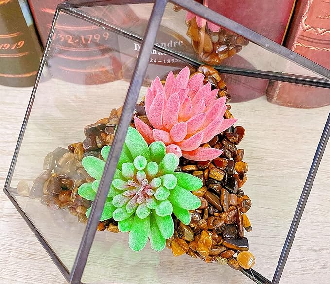 QINJIEJIE250g Tiger Eye Crystals Polished Rocks Tumbled Stones Chips Stone Crushed Quartz Crystal Natural Gem Gravel Home Decoration Succulent Plants Vase Filler Landscape Bottom Ornament 0.6lbs