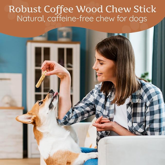 Wildfang® Coffee Wood Dog Chew, Small – Tough Chew Toys for Aggressive Chewers, Dog Teething Toys for Puppies, Training for Chewing Muscles, Coffee Tree Sticks for Small Dogs (22–33 lbs), Pack of 3